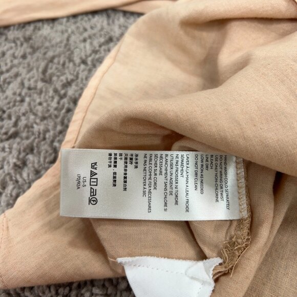 We The Free Shirt Womens Small Beige Keep it Simple Linen Flowy Oversized Coast - Picture 12 of 14